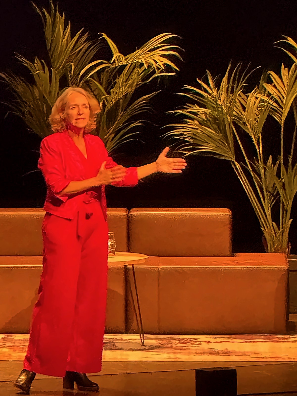 Anke Siegers tijdens een lezing
